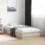 Bed frame with Sonoma oak LED lights 90x190 cm by vidaXL, Beds and slatted bases - Ref: Foro24-839541, Price: 101,79 €, Disco...