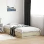 Bed frame with Sonoma oak LED lights 90x190 cm by vidaXL, Beds and slatted bases - Ref: Foro24-839541, Price: 100,61 €, Disco...