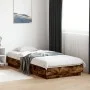 Bed frame with smoked oak LED lights 90x200 cm by vidaXL, Beds and slatted bases - Ref: Foro24-839515, Price: 103,93 €, Disco...