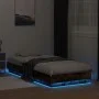 Bed frame with smoked oak LED lights 90x200 cm by vidaXL, Beds and slatted bases - Ref: Foro24-839515, Price: 103,93 €, Disco...