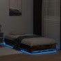 Bettgestell mit LED-Lichtern in geräucherter Eiche 90x200 cm von vidaXL, Betten und Lattenroste - Ref: Foro24-839515, Preis: ...