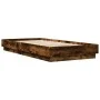 Bed frame with smoked oak LED lights 90x200 cm by vidaXL, Beds and slatted bases - Ref: Foro24-839515, Price: 103,93 €, Disco...