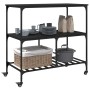 Küchenwagen aus schwarzem Ingenieurholz 100x50x95 cm von vidaXL, Küchen- und Speisewagen - Ref: Foro24-842306, Preis: 92,32 €...