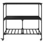 Küchenwagen aus schwarzem Ingenieurholz 100x50x95 cm von vidaXL, Küchen- und Speisewagen - Ref: Foro24-842306, Preis: 92,32 €...