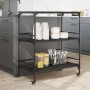 Carrito de cocina madera de ingeniería negro 100,5x50x105 cm by vidaXL, Kitchen and dining carts - Ref: Foro24-842331, Price:...