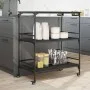 Küchenwagen aus schwarzem Ingenieurholz 100,5x50x105 cm von vidaXL, Küchen- und Speisewagen - Ref: Foro24-842331, Preis: 86,9...