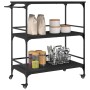 Carrito de cocina madera de ingeniería negro 100,5x50x105 cm by vidaXL, Kitchen and dining carts - Ref: Foro24-842331, Price:...