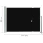 Schwarze einziehbare Garten-Seitenmarkise 80x300 cm von vidaXL, Sonnenschirme - Ref: Foro24-48358, Preis: 58,50 €, Rabatt: %
