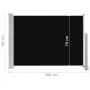 Schwarze einziehbare Garten-Seitenmarkise 80x300 cm von vidaXL, Sonnenschirme - Ref: Foro24-48358, Preis: 60,08 €, Rabatt: %