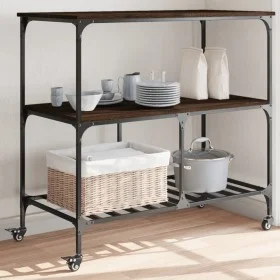 Küchenwagen aus Eichenholz, braun, 100x50x95 cm. von vidaXL, Küchen- und Speisewagen - Ref: Foro24-842310, Preis: 81,30 €, Ra...