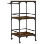 Carrito de cocina madera ingeniería roble ahumado 60,5x50x105cm by vidaXL, Kitchen and dining carts - Ref: Foro24-842338, Pri...