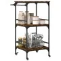 Carrito de cocina madera ingeniería roble ahumado 60,5x50x105cm by vidaXL, Kitchen and dining carts - Ref: Foro24-842338, Pri...