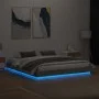 Bed frame with LED lights in Sonoma grey 180x200 cm by vidaXL, Beds and slatted bases - Ref: Foro24-3209777, Price: 189,72 €,...