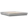 Bed frame with LED lights in Sonoma grey 180x200 cm by vidaXL, Beds and slatted bases - Ref: Foro24-3209777, Price: 189,72 €,...