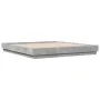 Estructura de cama con luces LED gris hormigón 200x200 cm de vidaXL, Camas y somieres - Ref: Foro24-3209768, Precio: 155,56 €...
