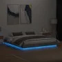 Estructura de cama con luces LED gris hormigón 200x200 cm de vidaXL, Camas y somieres - Ref: Foro24-3209768, Precio: 155,56 €...