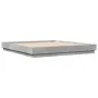 Estructura de cama con luces LED gris hormigón 200x200 cm de vidaXL, Camas y somieres - Ref: Foro24-3209768, Precio: 155,56 €...
