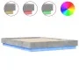 Bed frame with LED lights concrete gray 160x200 cm by vidaXL, Beds and slatted bases - Ref: Foro24-3209782, Price: 181,05 €, ...