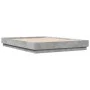 Bed frame with LED lights concrete gray 160x200 cm by vidaXL, Beds and slatted bases - Ref: Foro24-3209782, Price: 181,05 €, ...