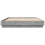 Bed frame with LED lights concrete gray 160x200 cm by vidaXL, Beds and slatted bases - Ref: Foro24-3209782, Price: 183,88 €, ...