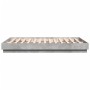 Bed frame with LED lights concrete gray 160x200 cm by vidaXL, Beds and slatted bases - Ref: Foro24-3209782, Price: 183,88 €, ...