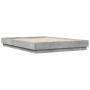 Bed frame with LED lights concrete gray 160x200 cm by vidaXL, Beds and slatted bases - Ref: Foro24-3209782, Price: 183,88 €, ...