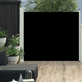 Toldo lateral retráctil de jardín negro 100x300 cm