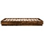 Bed frame with smoked oak LED lights 120x200 cm by vidaXL, Beds and slatted bases - Ref: Foro24-3209804, Price: 136,86 €, Dis...