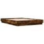 Bed frame with smoked oak LED lights 120x200 cm by vidaXL, Beds and slatted bases - Ref: Foro24-3209804, Price: 136,86 €, Dis...