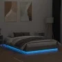 Bed frame with LED lights in concrete gray 150x200 cm by vidaXL, Beds and slatted bases - Ref: Foro24-3209789, Price: 176,58 ...