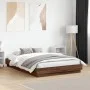 Bed frame with LED lights oak brown 120x190 cm by vidaXL, Beds and slatted bases - Ref: Foro24-3209827, Price: 133,14 €, Disc...