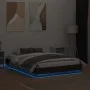 Bed frame with LED lights oak brown 120x190 cm by vidaXL, Beds and slatted bases - Ref: Foro24-3209827, Price: 133,14 €, Disc...