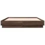 Bed frame with LED lights oak brown 120x190 cm by vidaXL, Beds and slatted bases - Ref: Foro24-3209827, Price: 133,14 €, Disc...