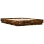Bed frame with smoked oak LED lights 120x190 cm by vidaXL, Beds and slatted bases - Ref: Foro24-3209825, Price: 129,71 €, Dis...