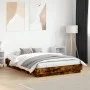 Bed frame with smoked oak LED lights 120x190 cm by vidaXL, Beds and slatted bases - Ref: Foro24-3209825, Price: 129,71 €, Dis...