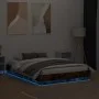 Bed frame with smoked oak LED lights 120x190 cm by vidaXL, Beds and slatted bases - Ref: Foro24-3209825, Price: 129,71 €, Dis...