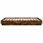 Bed frame with smoked oak LED lights 120x190 cm by vidaXL, Beds and slatted bases - Ref: Foro24-3209825, Price: 129,71 €, Dis...