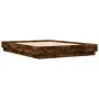 Estructura de cama con luces LED roble ahumado 120x190 cm de vidaXL, Camas y somieres - Ref: Foro24-3209825, Precio: 129,70 €...