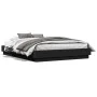Engineered wood black bed frame 135x190 cm by vidaXL, Beds and slatted bases - Ref: Foro24-3209878, Price: 129,17 €, Discount: %