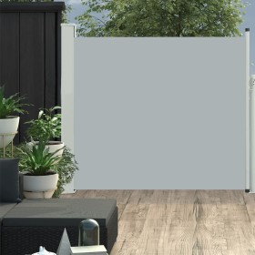 Toldo lateral retráctil de jardín gris 100x300 cm