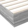 Engineered wood bed frame in Sonoma gray, 200x200 cm. by vidaXL, Beds and slatted bases - Ref: Foro24-3209833, Price: 140,60 ...