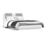 Bed frame with headboard and white LED lights 135x190 cm by vidaXL, Beds and slatted bases - Ref: Foro24-3210045, Price: 217,...
