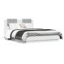 Bettgestell mit Kopfteil und LED-Lichtern weiß 135x190 cm von vidaXL, Betten und Lattenroste - Ref: Foro24-3210045, Preis: 22...