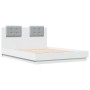Bed frame with headboard and white LED lights 135x190 cm by vidaXL, Beds and slatted bases - Ref: Foro24-3210045, Price: 220,...
