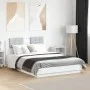 Bed frame with headboard and white LED lights 135x190 cm by vidaXL, Beds and slatted bases - Ref: Foro24-3210045, Price: 217,...