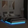 Bed frame with headboard and white LED lights 135x190 cm by vidaXL, Beds and slatted bases - Ref: Foro24-3210045, Price: 217,...