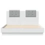 Bed frame with headboard and white LED lights 135x190 cm by vidaXL, Beds and slatted bases - Ref: Foro24-3210045, Price: 217,...