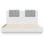 Bettgestell mit Kopfteil und LED-Lichtern weiß 135x190 cm von vidaXL, Betten und Lattenroste - Ref: Foro24-3210045, Preis: 22...