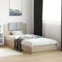Bed frame with LED lights headboard Sonoma oak 100x200 cm by vidaXL, Beds and slatted bases - Ref: Foro24-3210026, Price: 167...