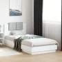 Bed frame with headboard and white LED lights 100x200 cm by vidaXL, Beds and slatted bases - Ref: Foro24-3210024, Price: 175,...